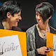 Die Friseurmeister Claudia Dornberger (l) und Susanne Ermisch bekommen bei der Meisterehrung der Handwerkskammer Erfurt ihre Meisterbriefe, aufgenommen am 18.02.2017 in der Messehalle Erfurt ( Thueringen ) Foto: HWK Erfurt Schlagwort(e): lth, Handwerk